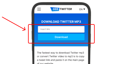 Downloading MP3 to your phone with ssstwitter is very simple, fast, and secure!